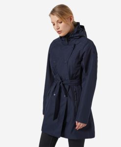 Rain Jackets | Women Helly Hansen W Welsey Ii Trench, Navy 599 599 Navy