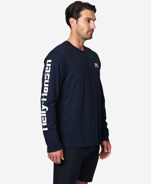 T-Shirts | Men Helly Hansen Yu L/S T-Shirt, Navy 597 Navy