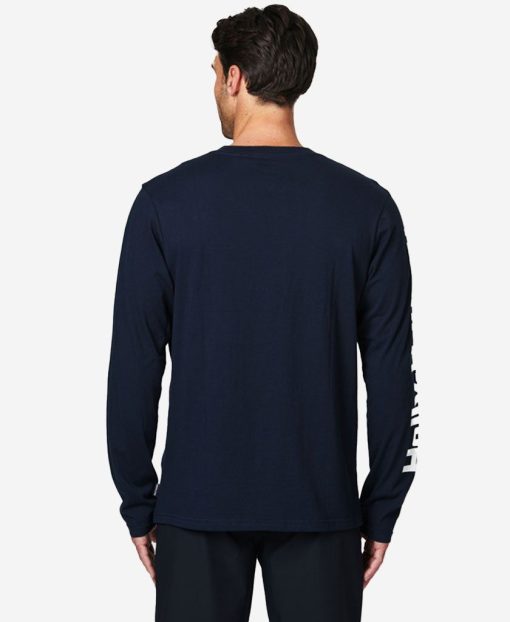 T-Shirts | Men Helly Hansen Yu L/S T-Shirt, Navy 597 Navy